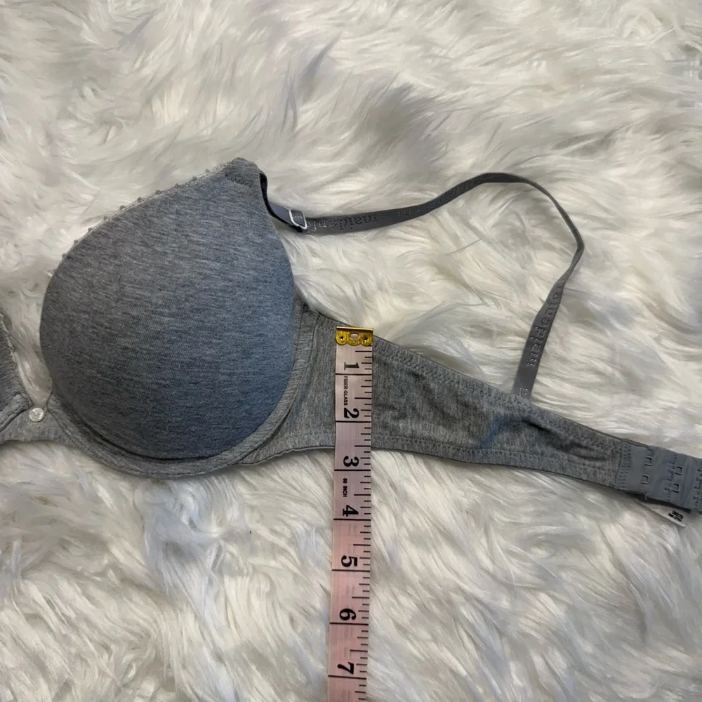 Maidenform | 36B Heather Gray Cotton Push-Up Bra With Underwire and Cute Accents